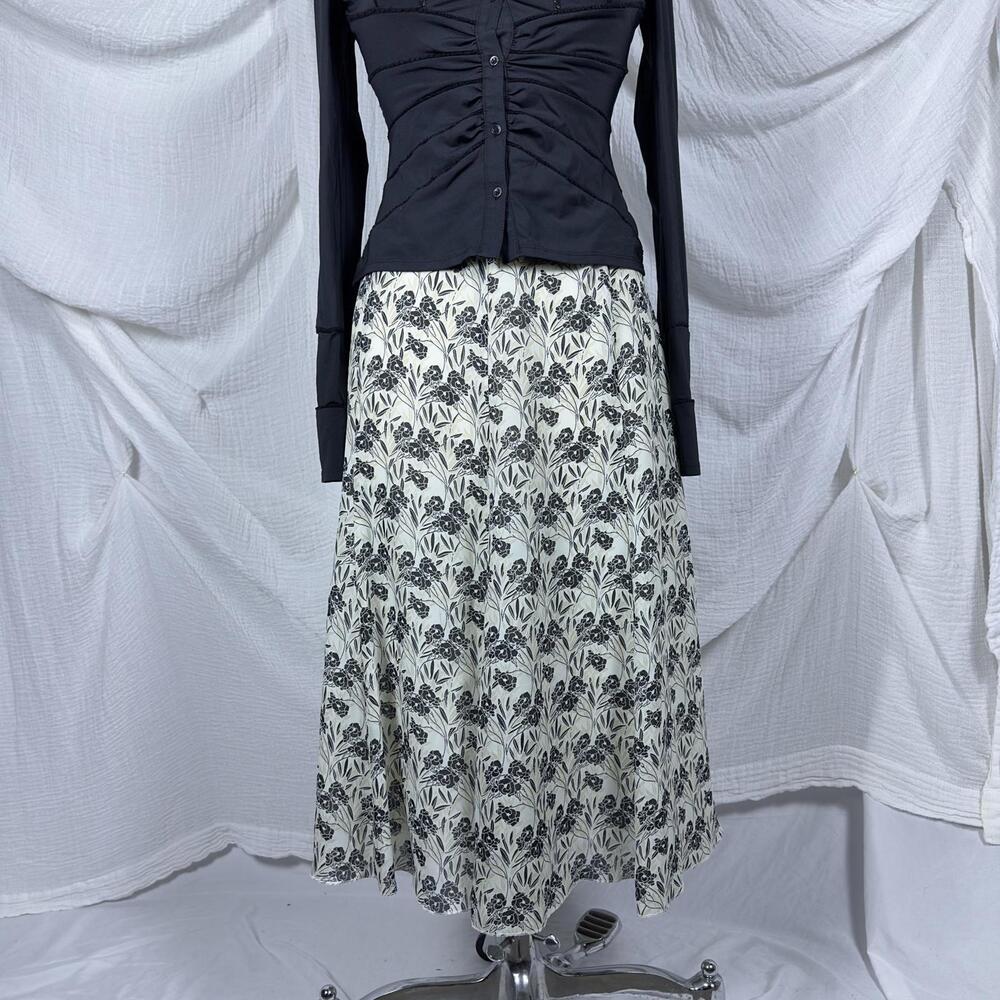 Vintage Floral Indie Boho Fairy Pattern Midi Skirt (14P)